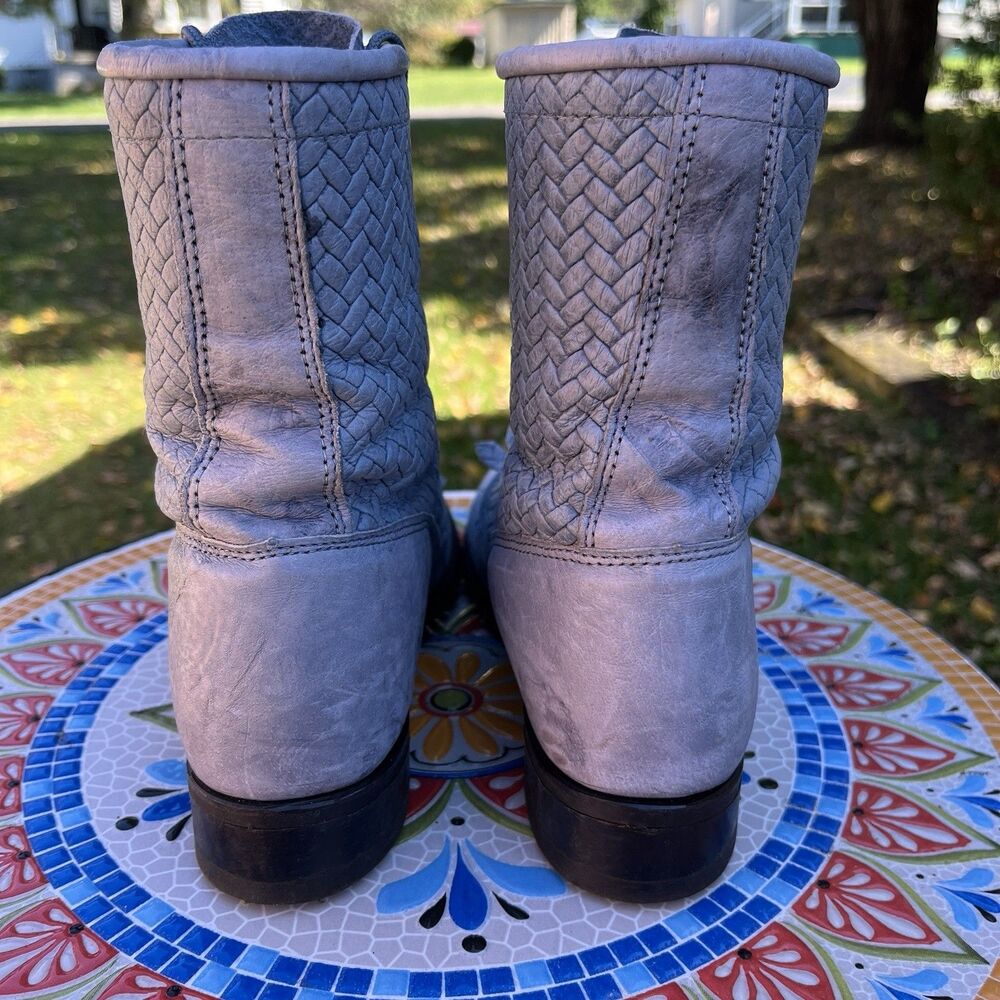 Vintage Capezio Kiltie Lace-Up Boots Women’s 8 Narrow USA Made 1442 Blue-Gray - Picture 6 of 9